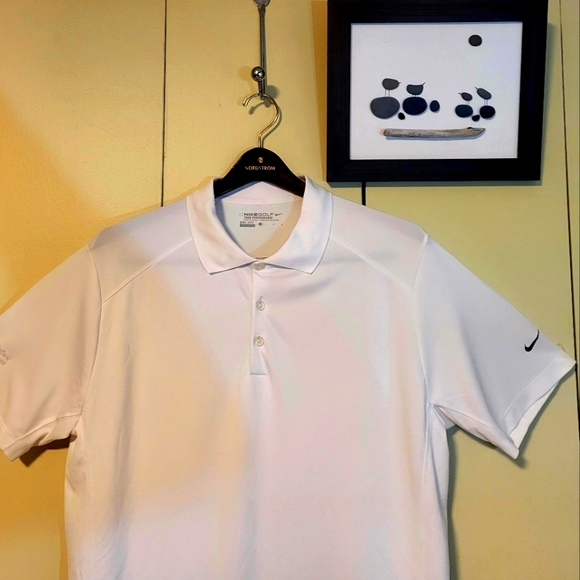 Men's Nike Golf DRI FIT White Polo Size L - Picture 5 of 9